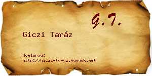 Giczi Taráz névjegykártya